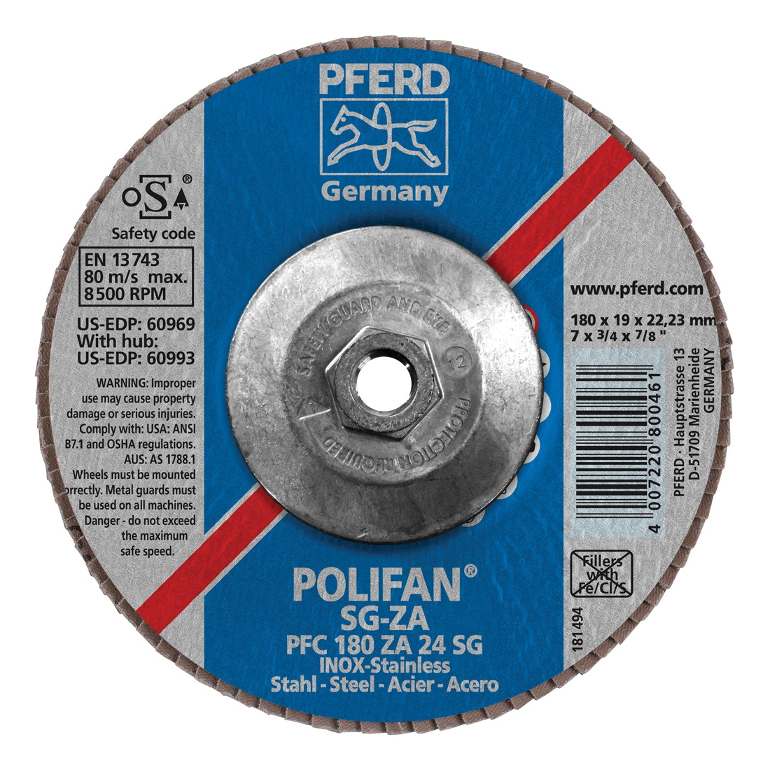 7INX5/8-11 POLIFAN FLAP DISC - CONICAL