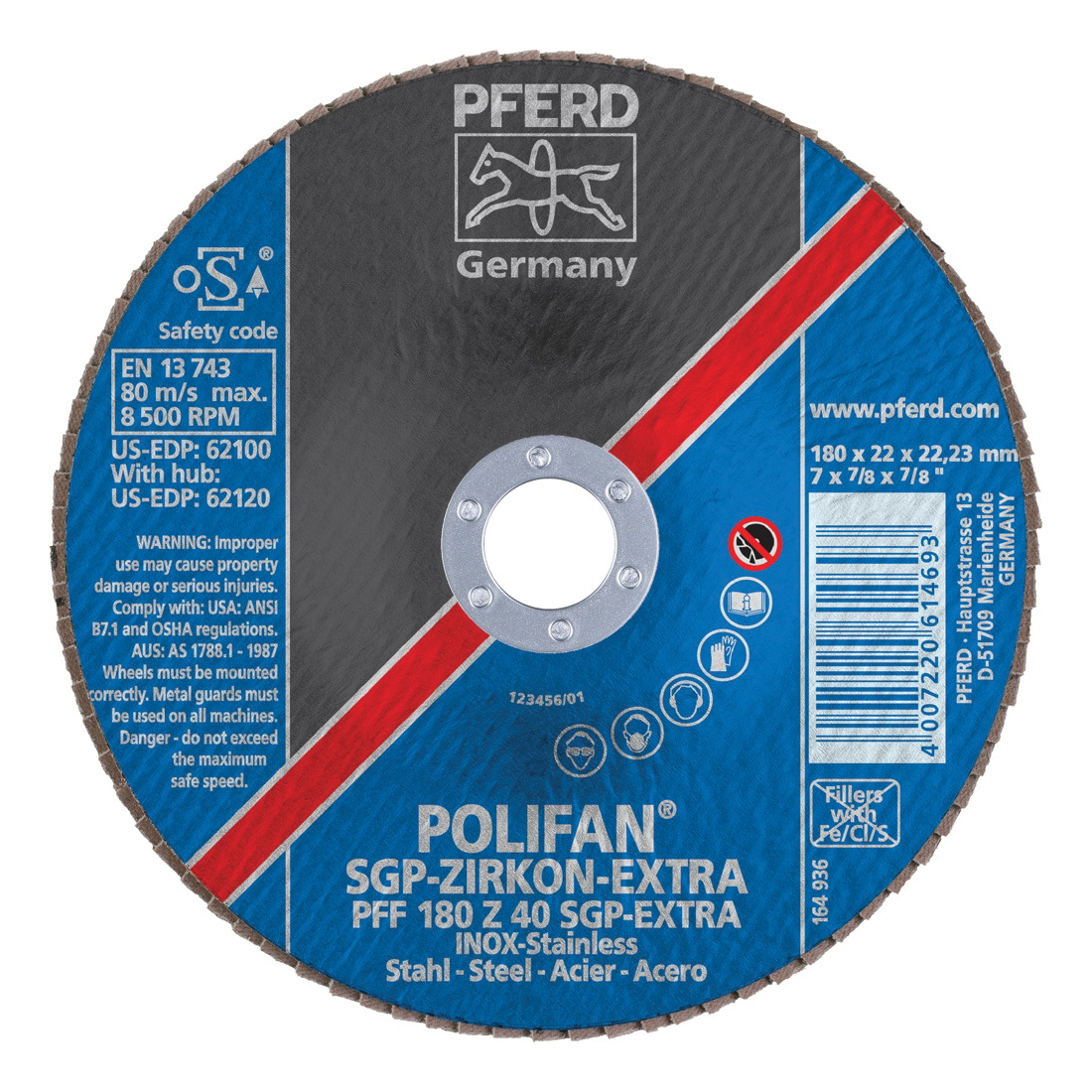 7INX7/8 POLIFAN FLAP DISC - FLAT SGP,