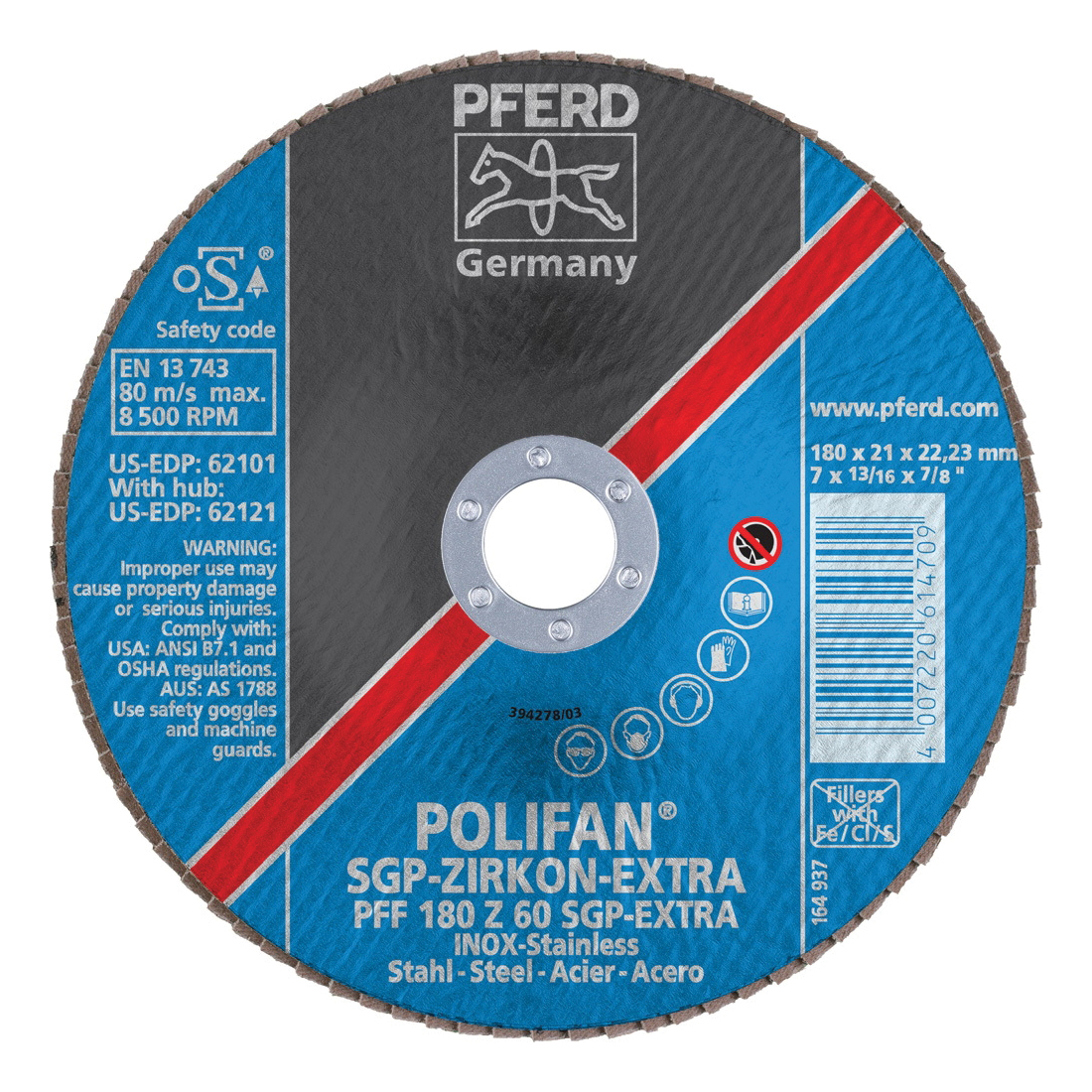 7INX7/8 POLIFAN FLAP DISC - FLAT SGP,