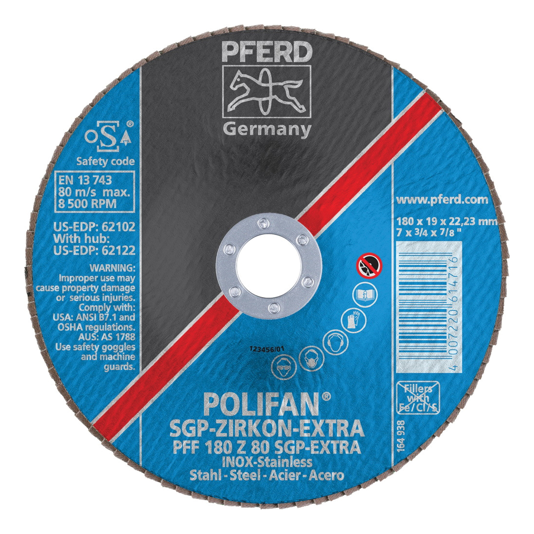 7INX7/8 POLIFAN FLAP DISC - FLAT SGP,