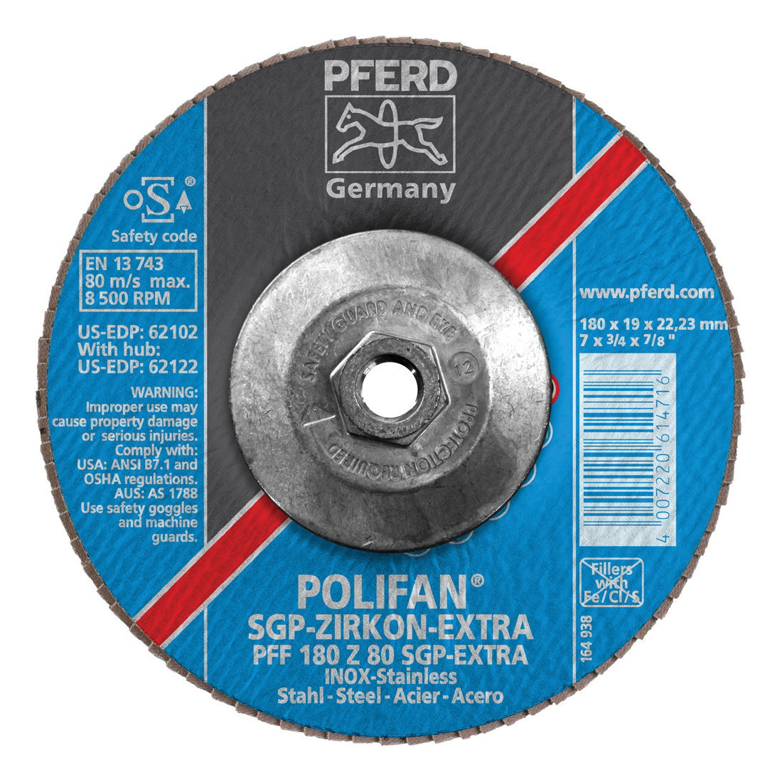 7INX5/8-11 POLIFAN FLAP DISC - FLAT SGP,