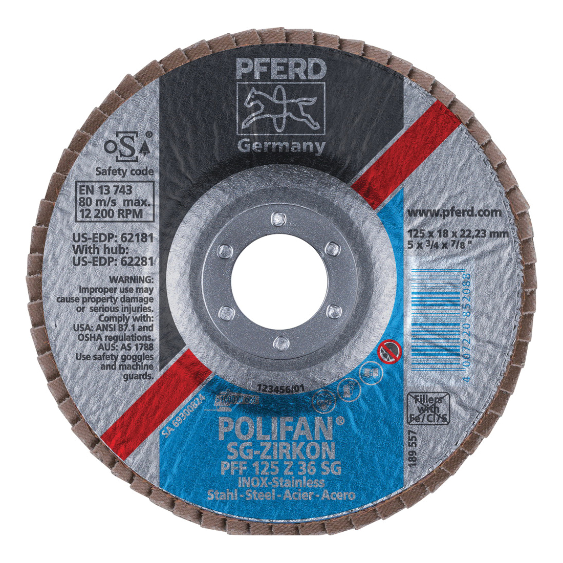 5INX7/8 POLIFAN FLAP DISC - FLAT SG,