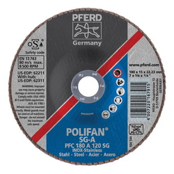 7INX7/8 POLIFAN FLAP DISC - CONICAL SG,