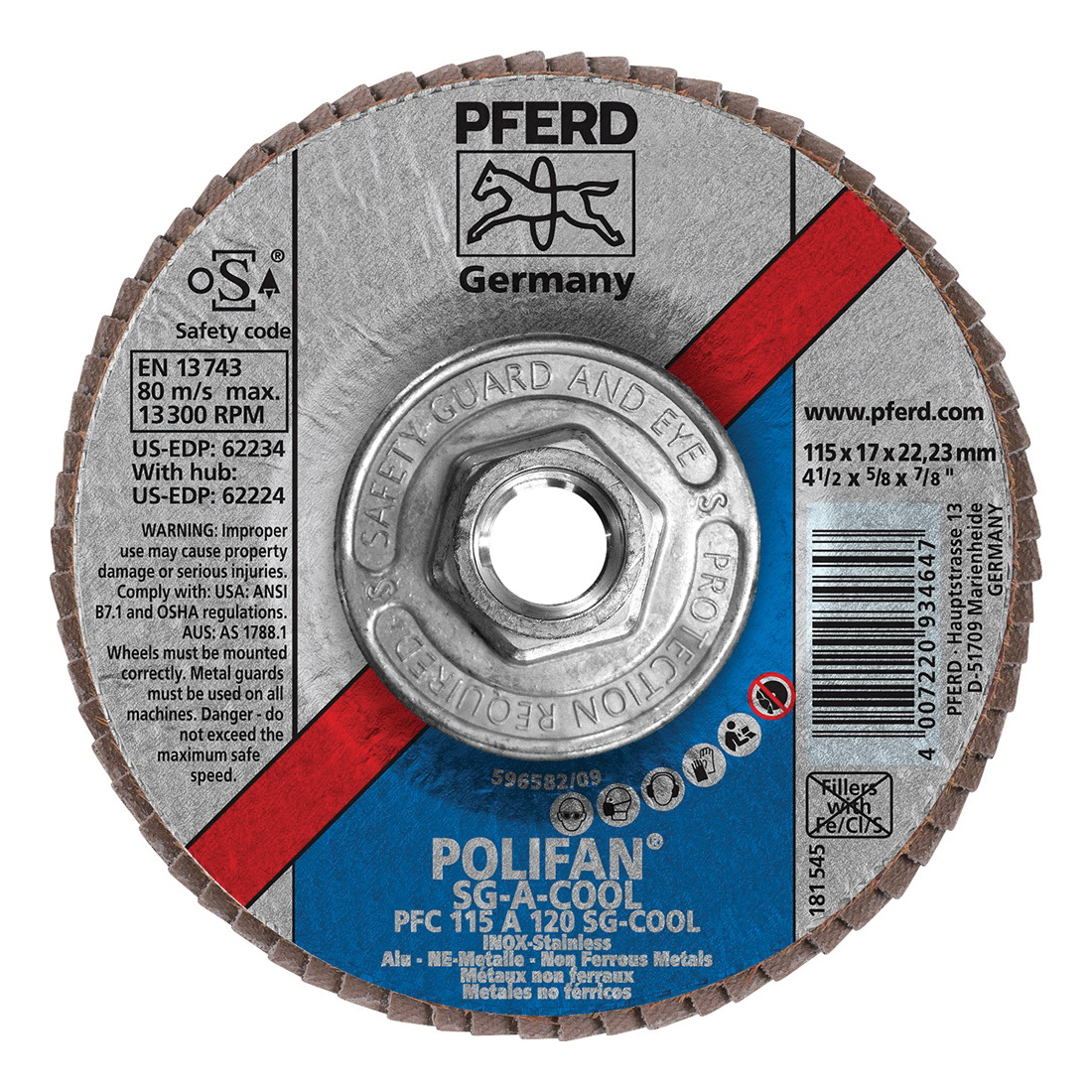 4-1/2X5/8-11 POLIFAN FLAP DISC - CONICAL