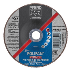 7INX7/8 POLIFAN FLAP DISC - CONICAL SG,