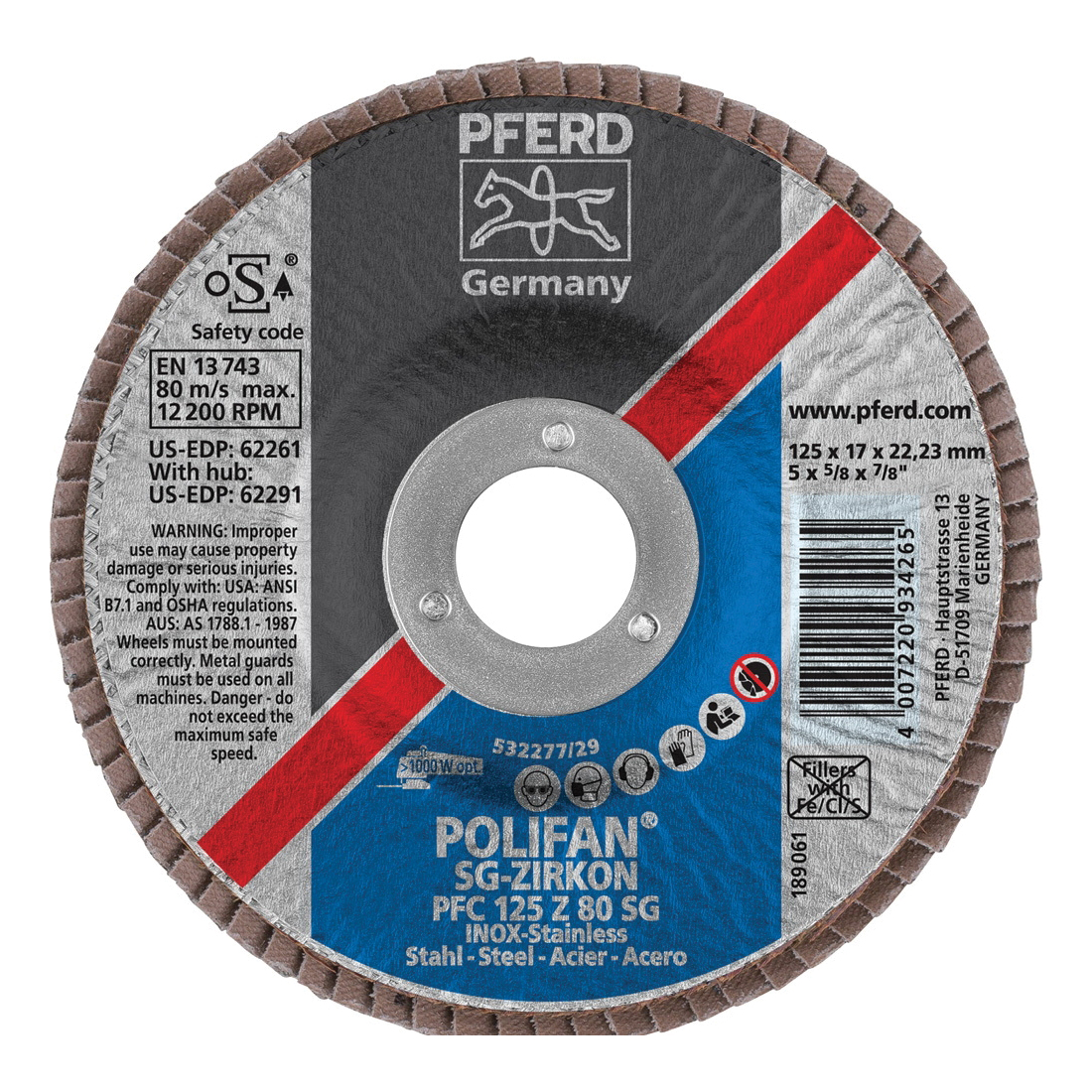 5INX7/8 POLIFAN FLAP DISC - CONICAL SG,