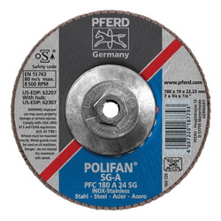 7INX5/8-11 POLIFAN FLAP DISC - CONICAL