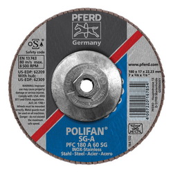7INX5/8-11 POLIFAN FLAP DISC - CONICAL