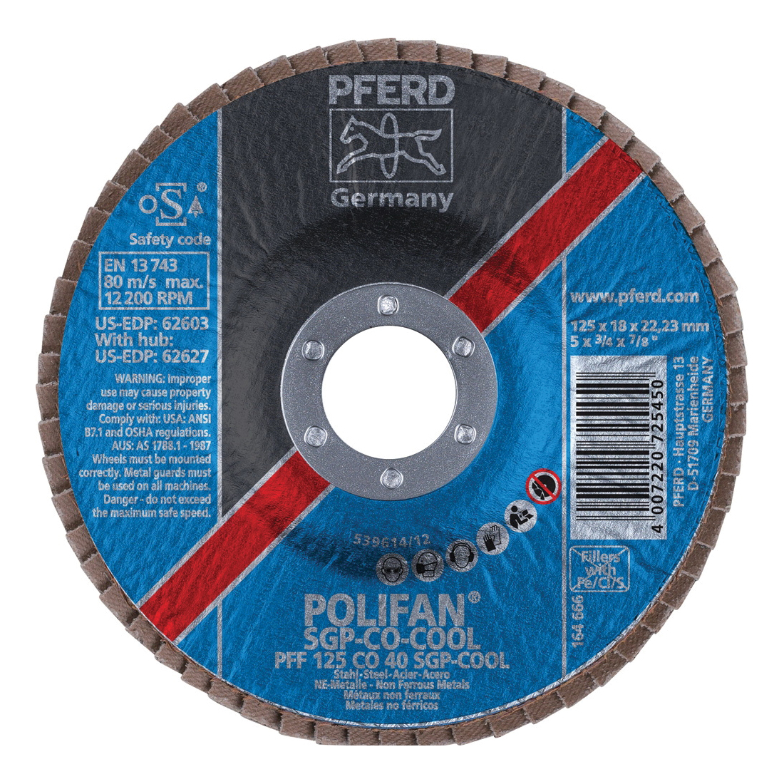 5INX7/8 POLIFAN FLAP DISC - FLAT SGP