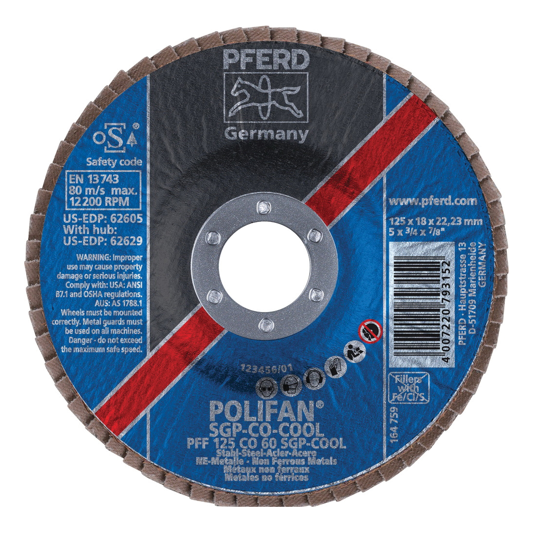 5INX7/8 POLIFAN FLAP DISC - FLAT SGP