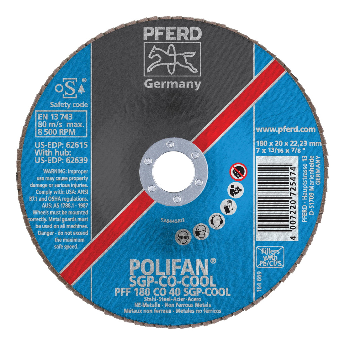 7INX7/8 POLIFAN FLAP DISC - FLAT SGP
