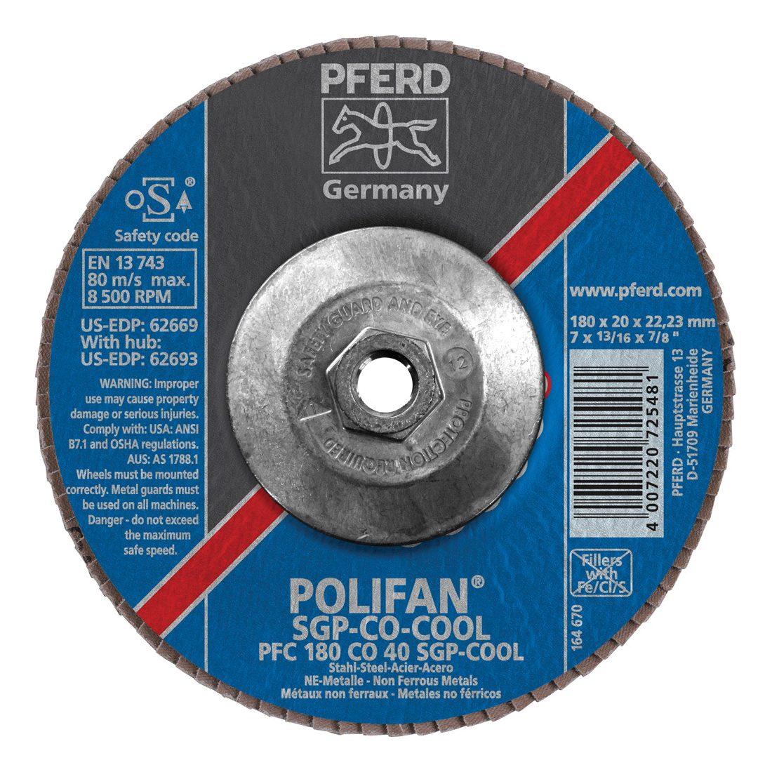 7INX5/8-11 POLIFAN FLAP DISC - CONICAL