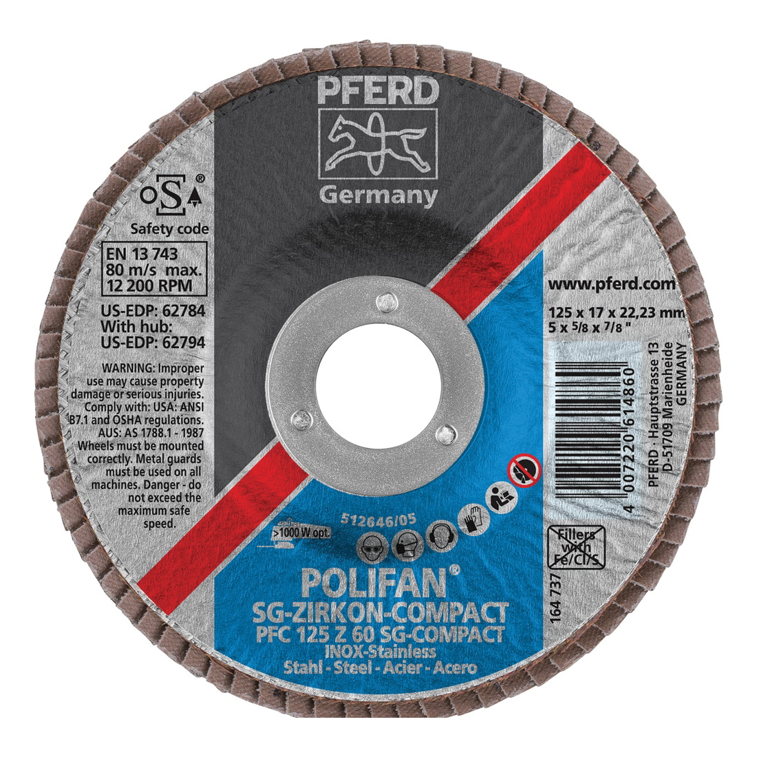 5INX7/8 POLIFAN FLAP DISC - CONICAL SG,