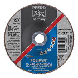 7INX7/8 POLIFAN FLAP DISC - CONICAL SG,