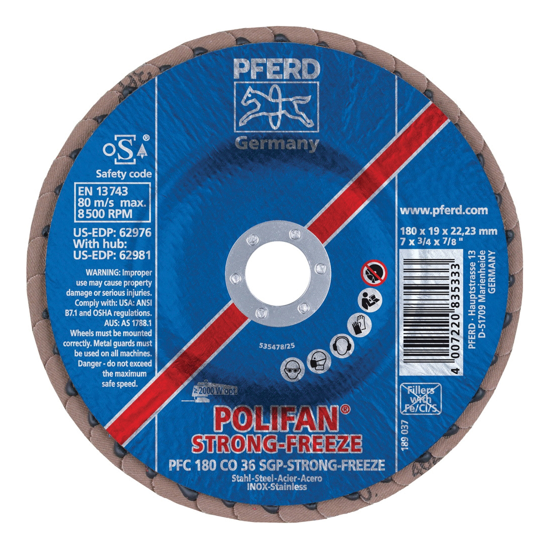 7IN POLIFAN-STRONG-FREEZE FLAP DISC SGP,