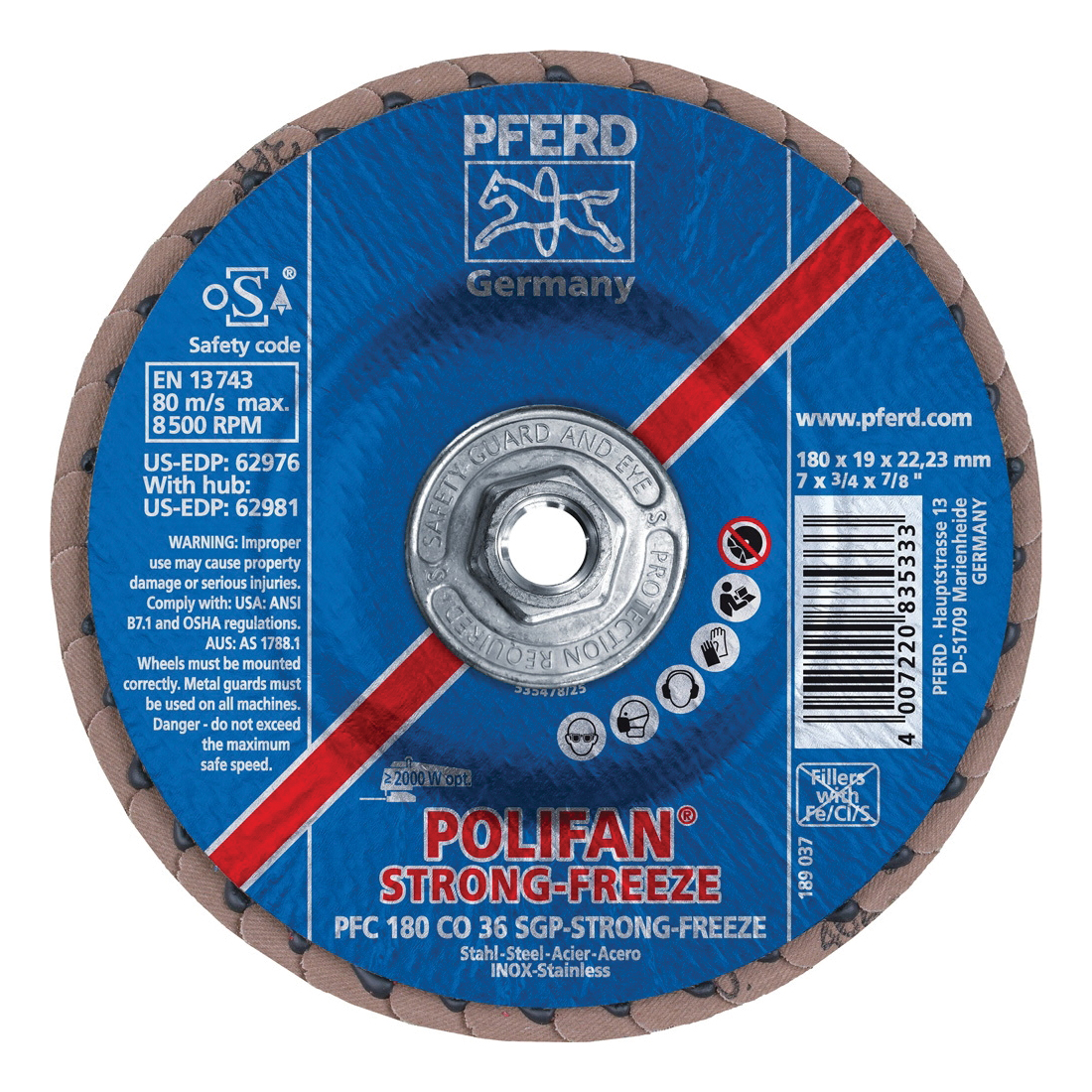 7IN POLIFAN-STRONG-FREEZE FLAP DISC SGP,