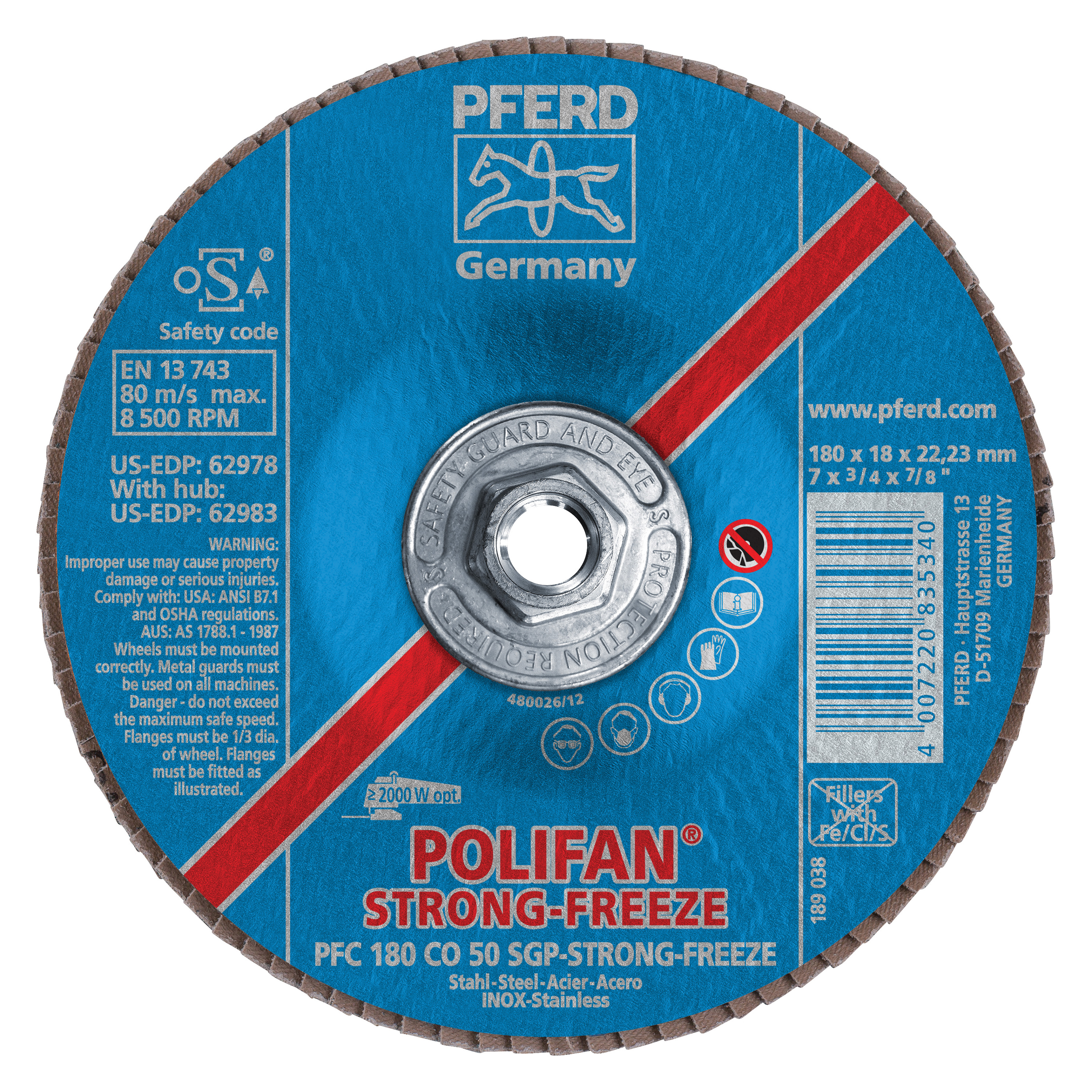 7IN POLIFAN-STRONG-FREEZE FLAP DISC SGP,