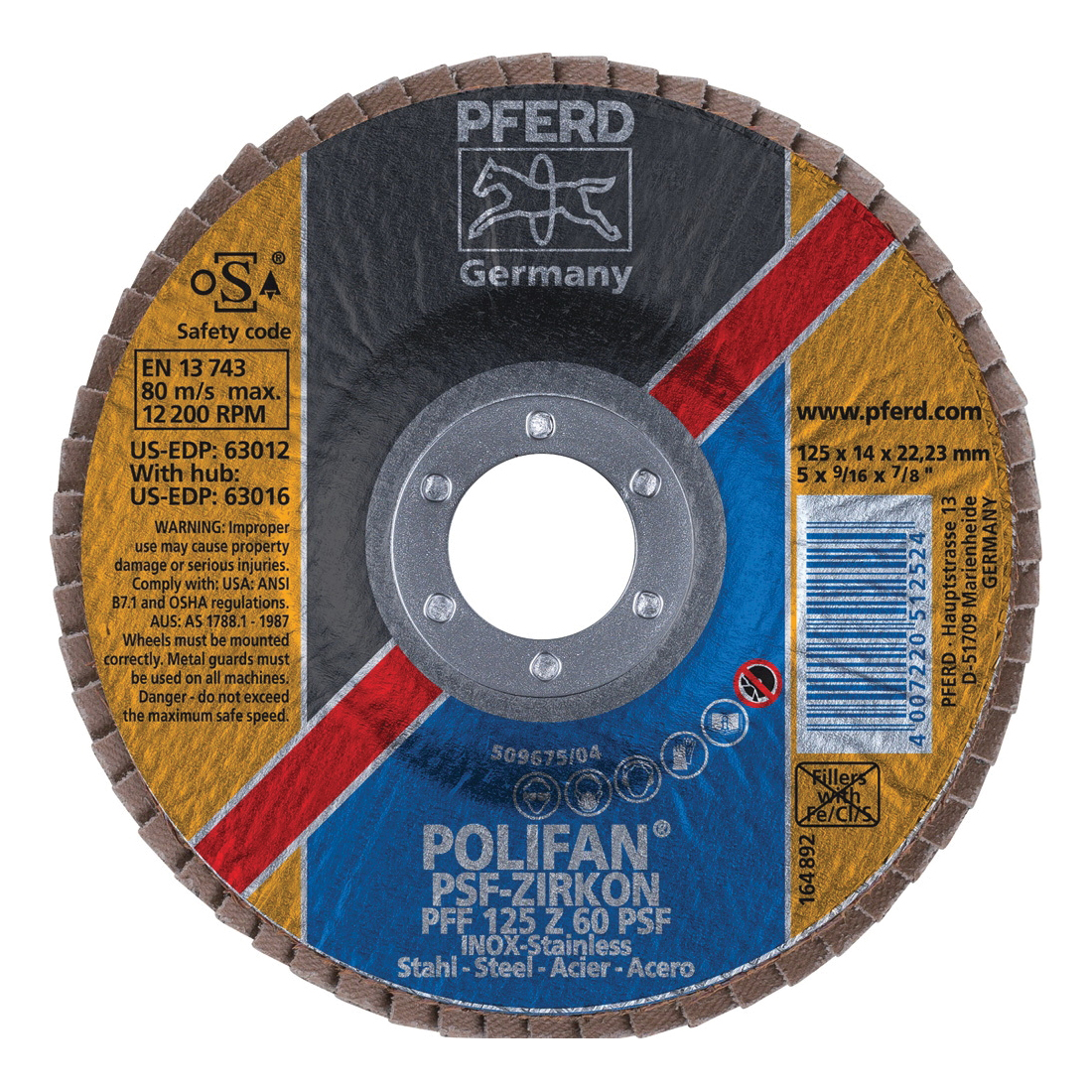 5INX7/8 POLIFAN FLAP DISC- FLAT PSF,