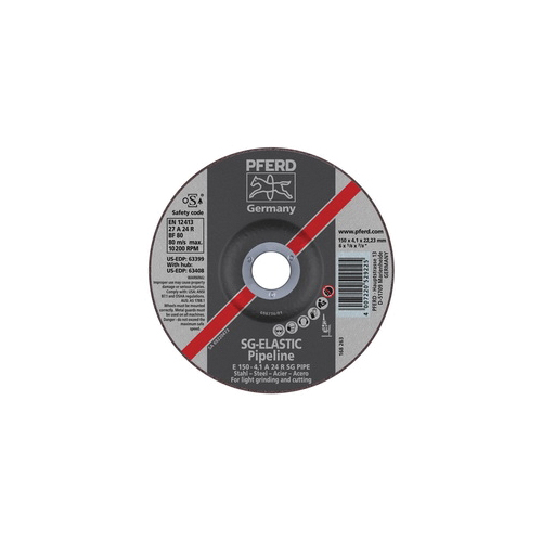 6INX1/8 PIPELINE WHEEL, 7/8AH (4.1MM) A