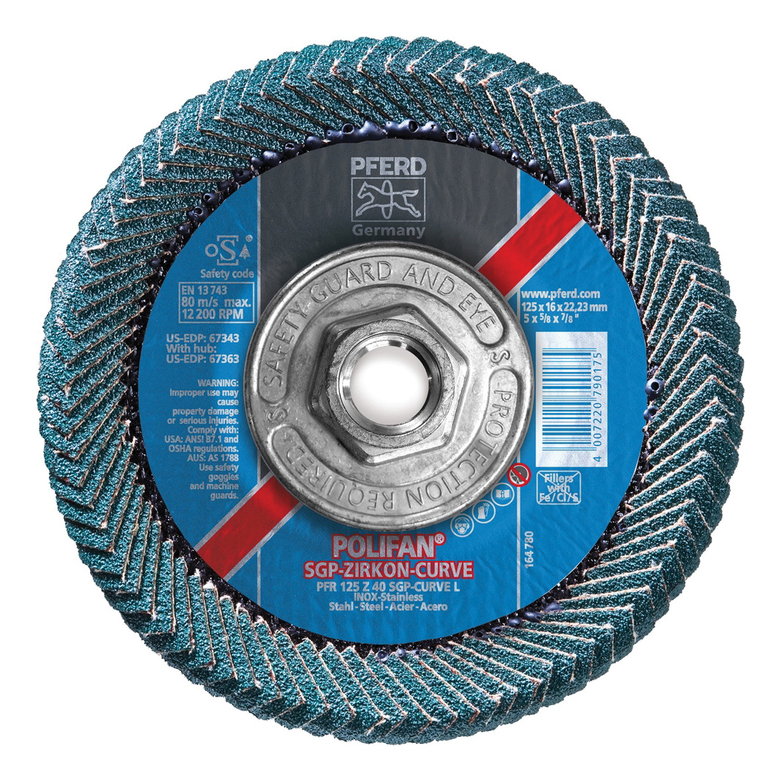5x5/8-11 40GR POLIFAN CURVE FLAP DISC