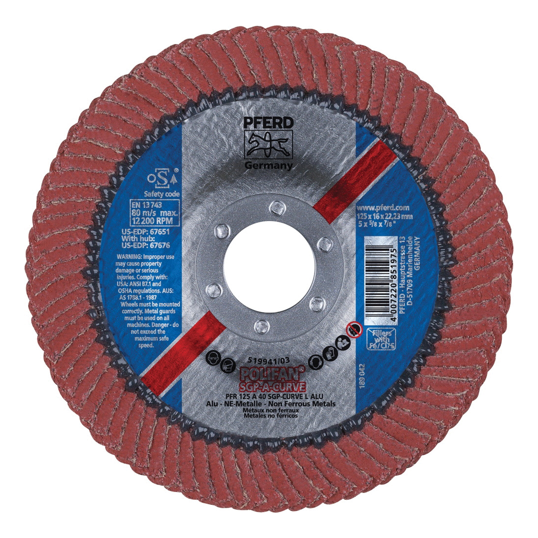 5INX7/8 POLIFAN CURVE FLAP DISC SGP-ALU