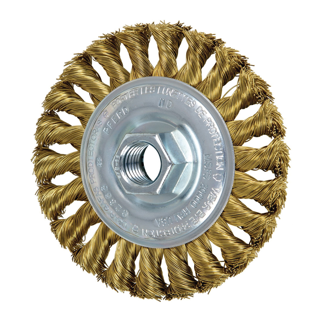 4IN STANDARD TWIST KNOT WHEEL .014 BRASS