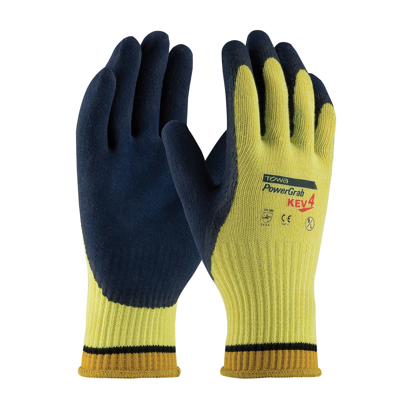 LG YEL POWERGRAB KEV4, GLOVE 10G KEVLAR