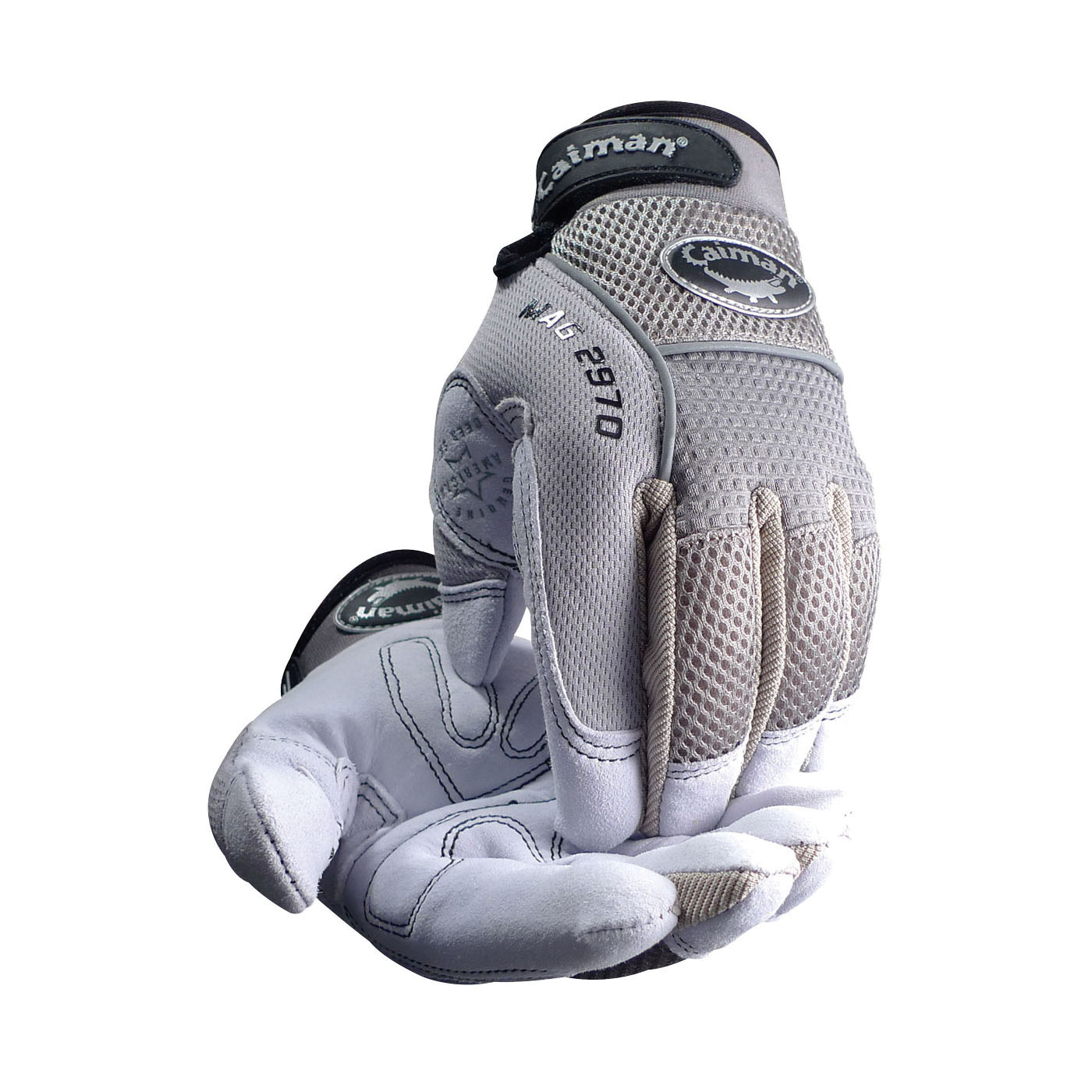 2XL GRY CAIMAN GLOVE DEER LEATHER PALM