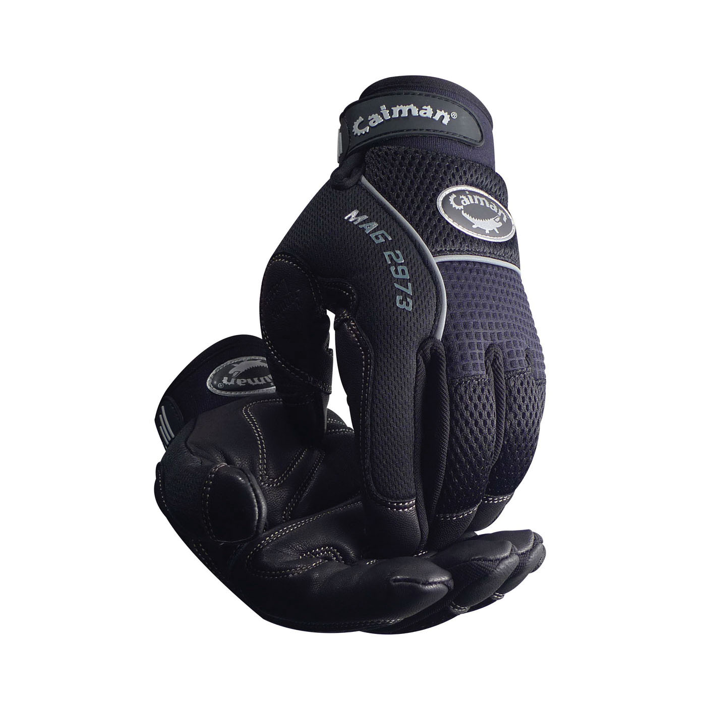 LG CAIMAN GLOVE BLK GOAT GRAIN PALM MESH