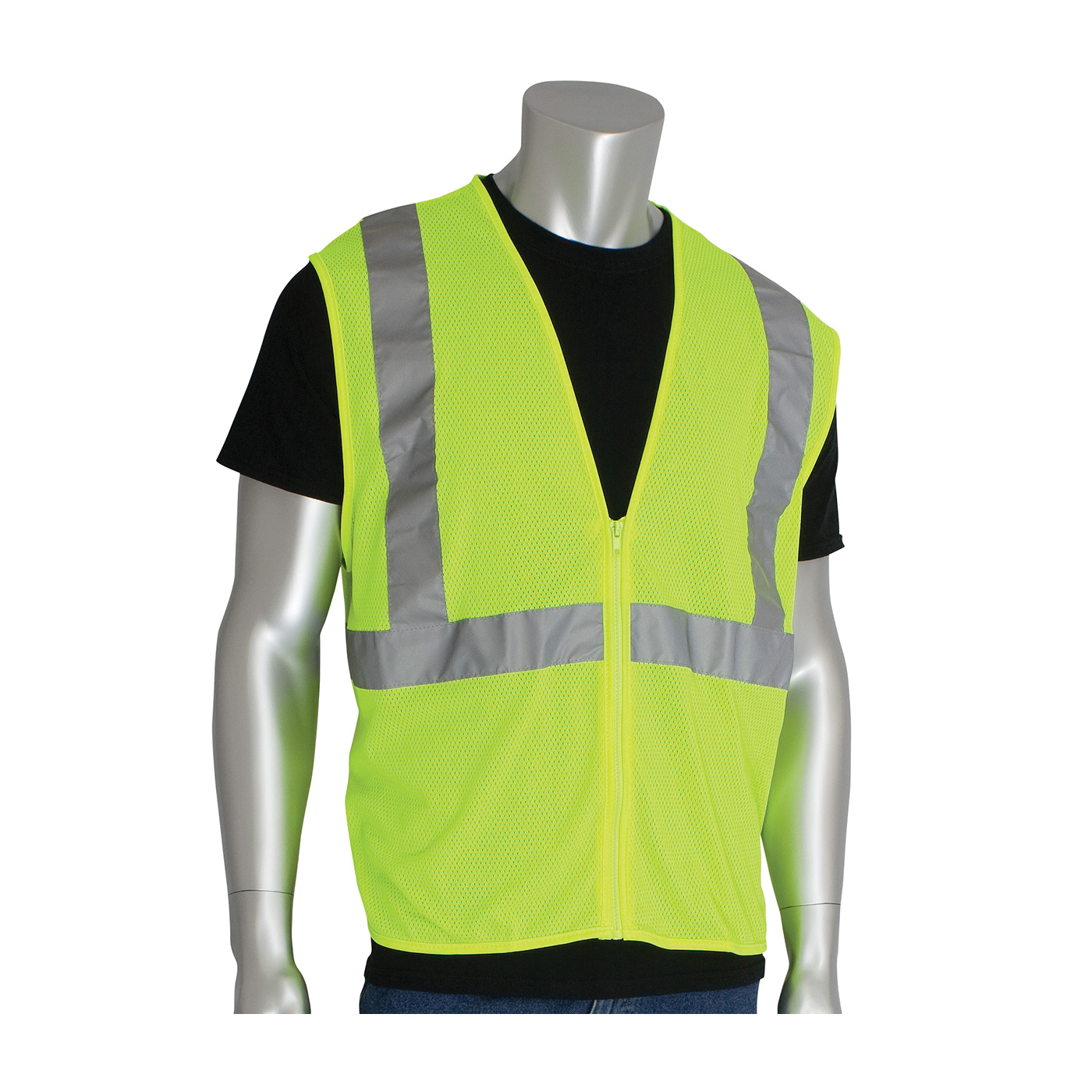 2XL YELLOW CLASS2 ZIPPER MESH VEST
