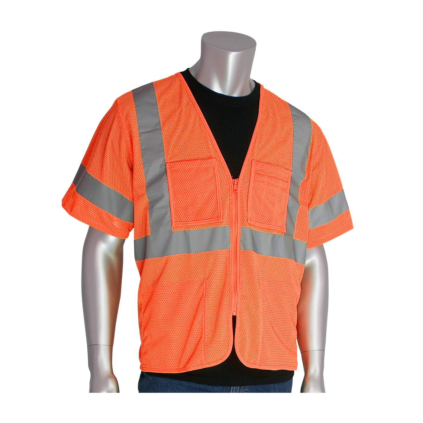 SM HI-VIS ORG CLASS3 MESH VEST, 4