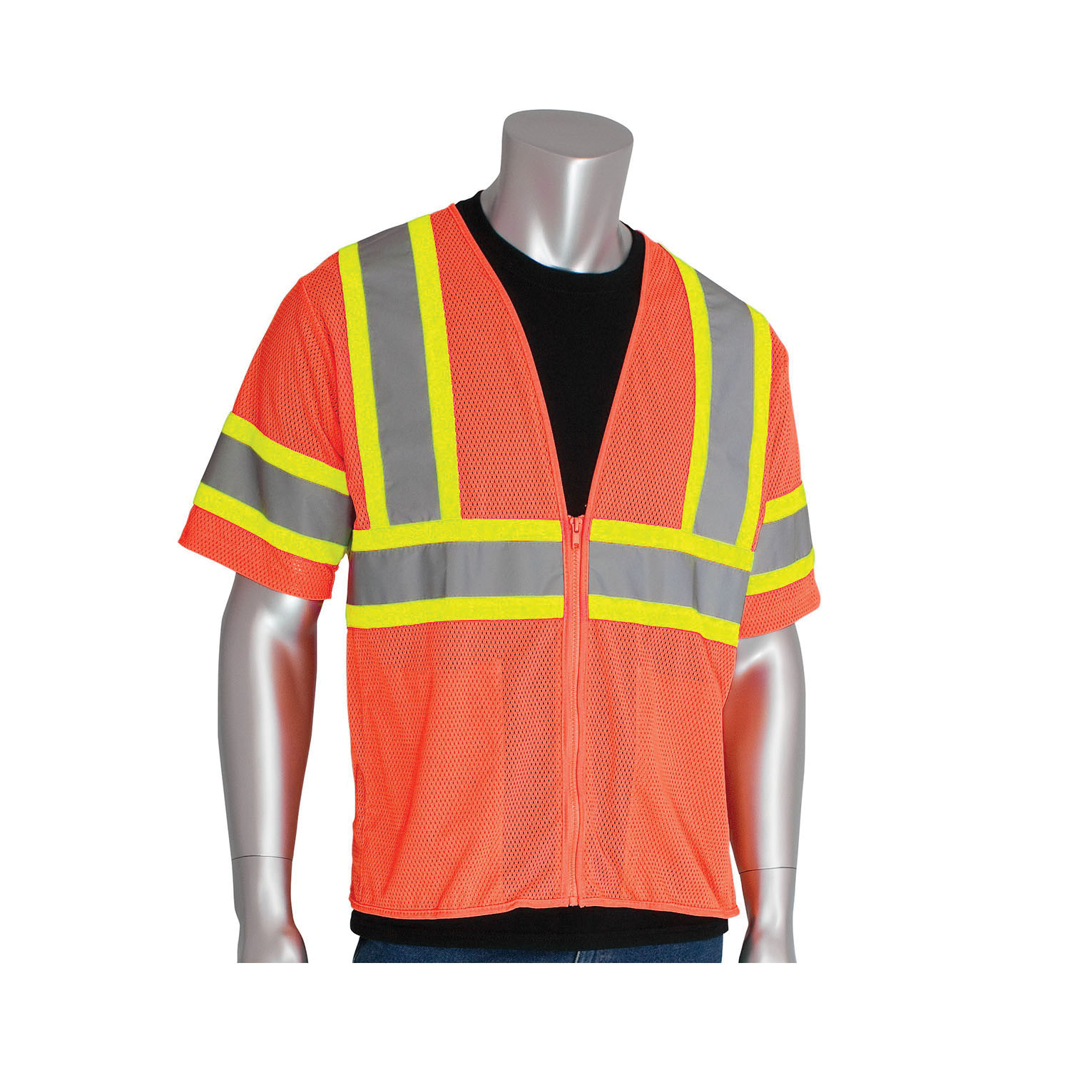 SM HI-VIS ORG TYPE-R CLASS3 MESH VEST, 2