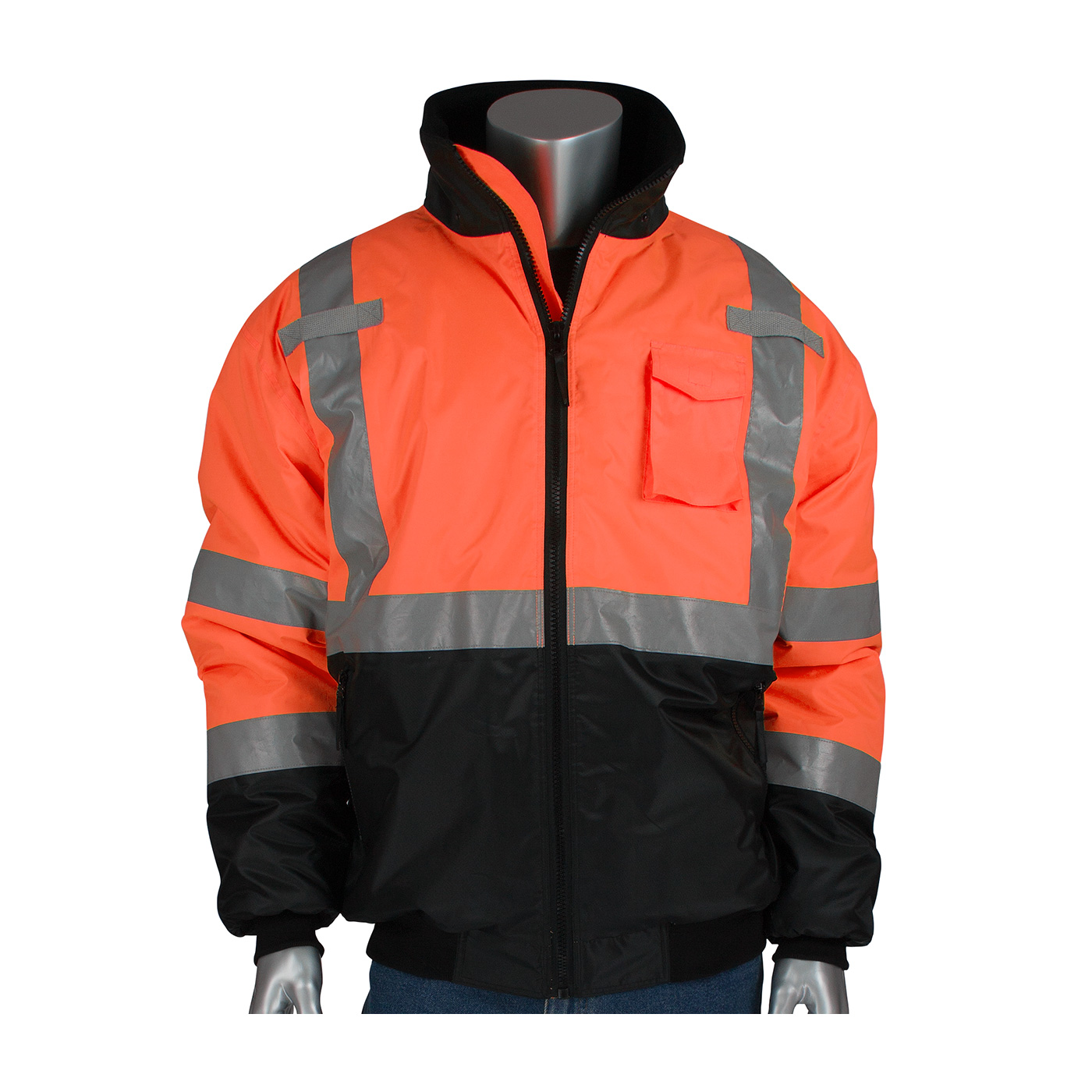 6XL HI-VIS ORG CLASS3 BOMBER JACKET BLK