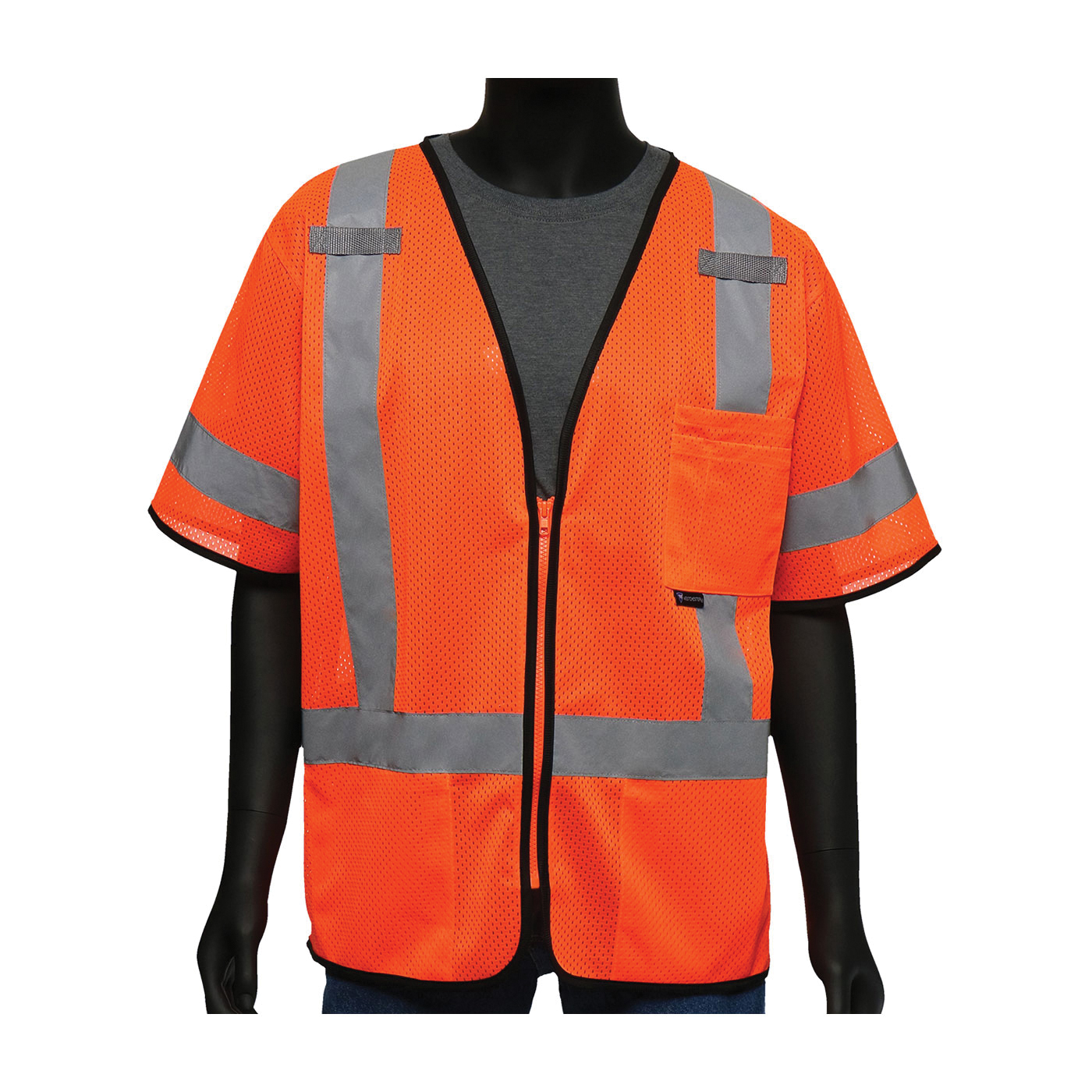 2XL VEST, CLASS3, HI-VIS ORG MESH,