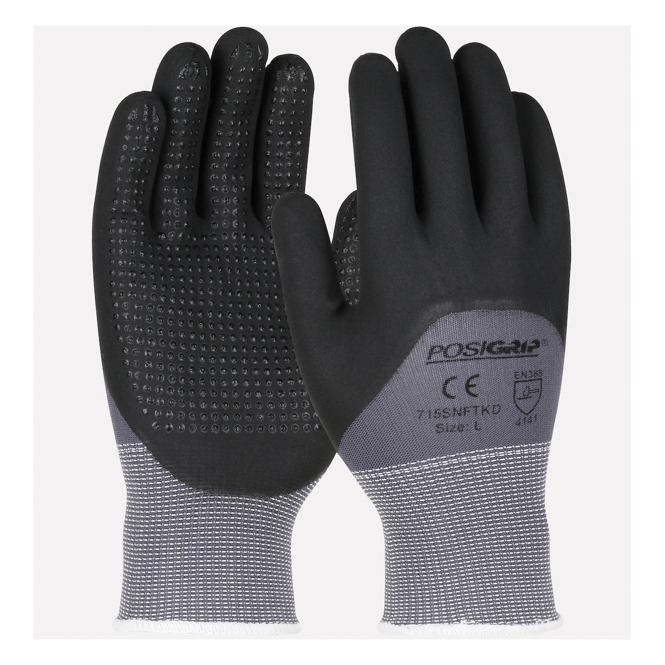 2XL POSIGRIP GLOVE 15GA GRY NYLON SHELL,