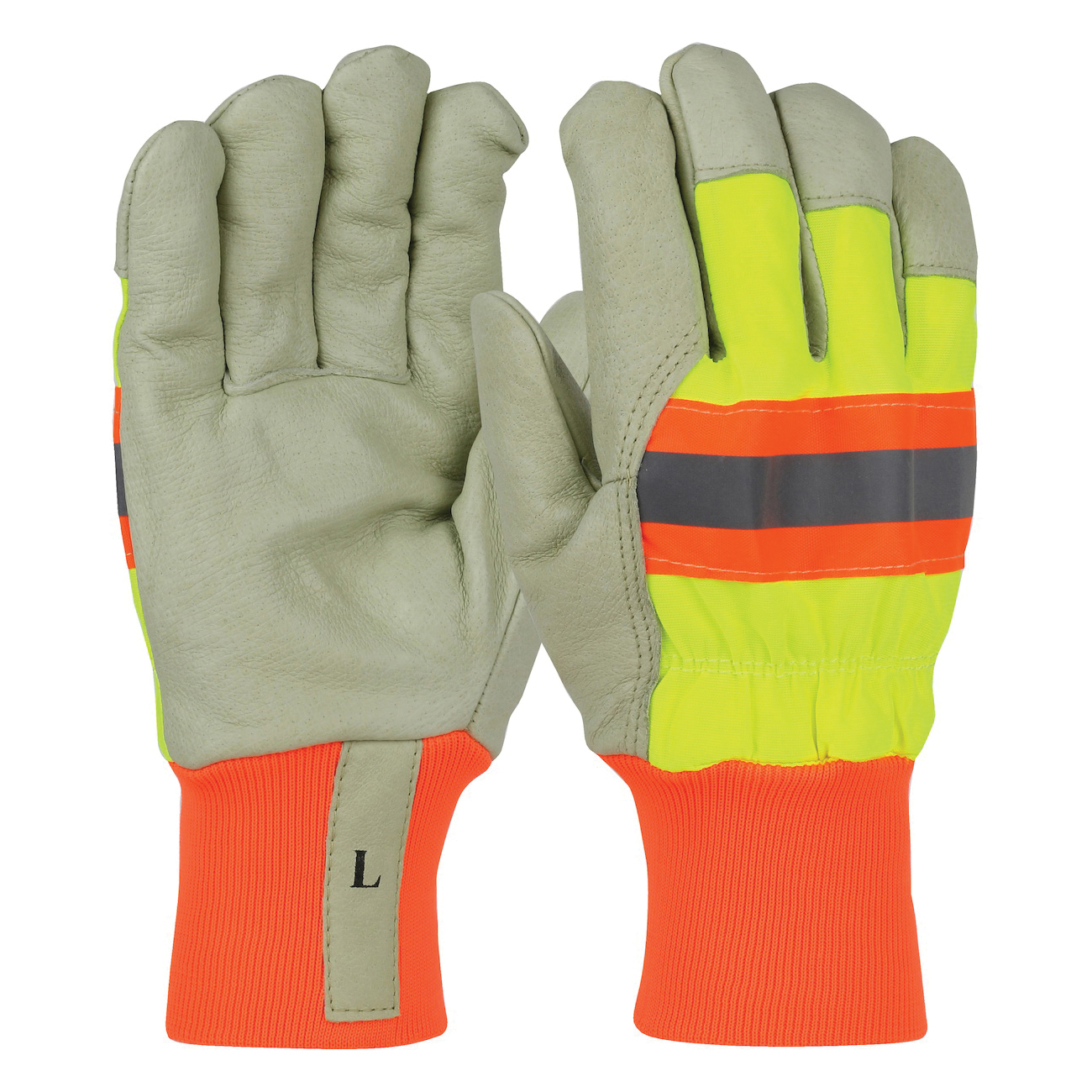 2XL PIGSKIN LEATHER PALM GLOVE HV YEL