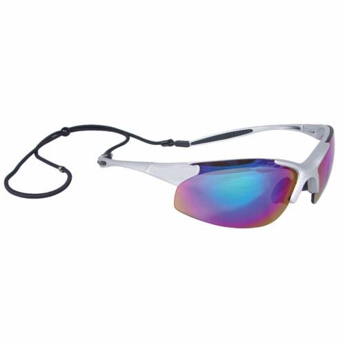 GRN MIRROR SAFETY GLASSES w/ SLV FRAME