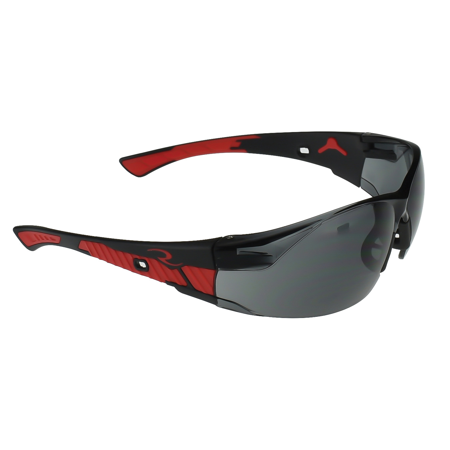 SMK SAFETY GLASSES w/ BLK/RED FRAME