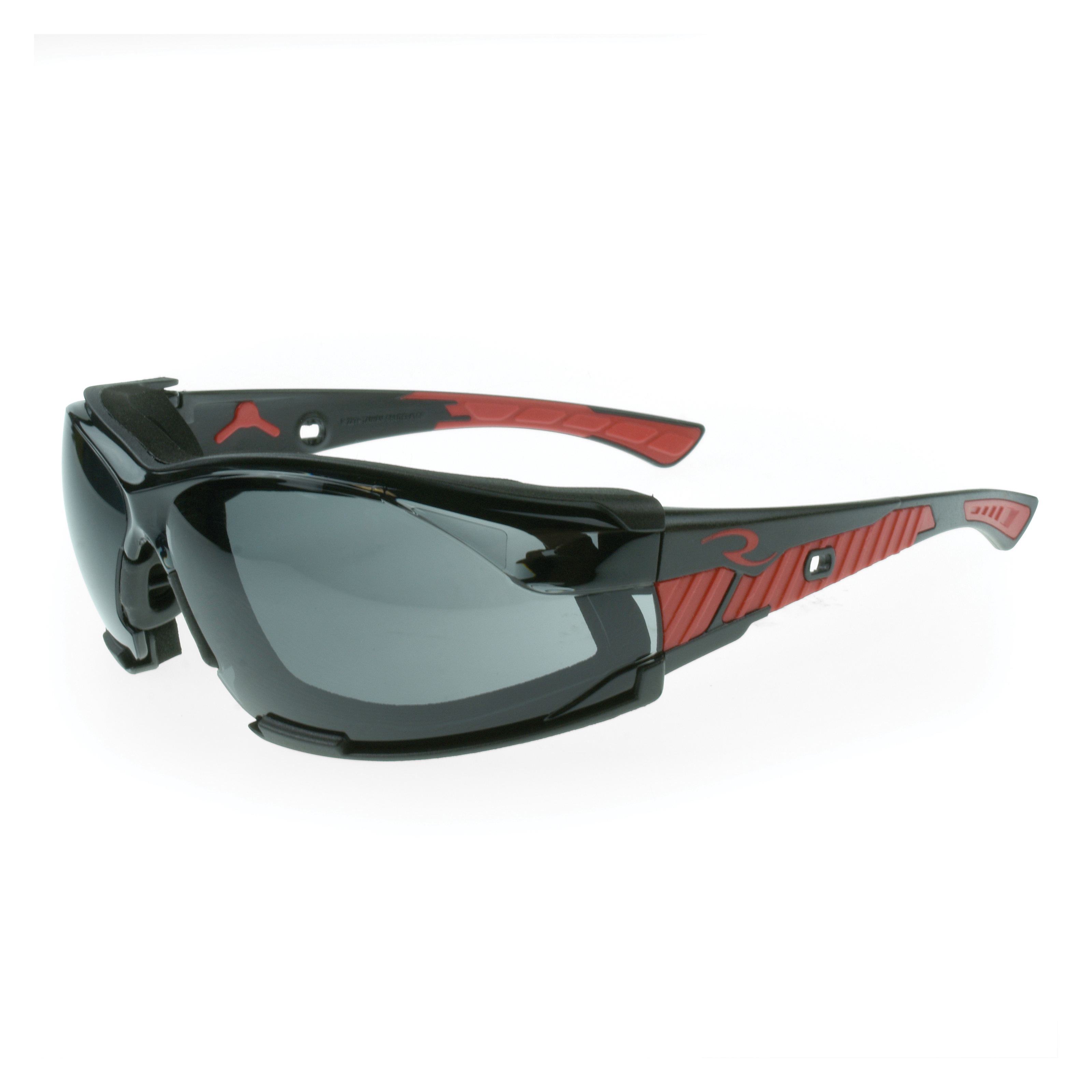 SMK AF SAFETY GLASSES w/ BLK/RED FRAME