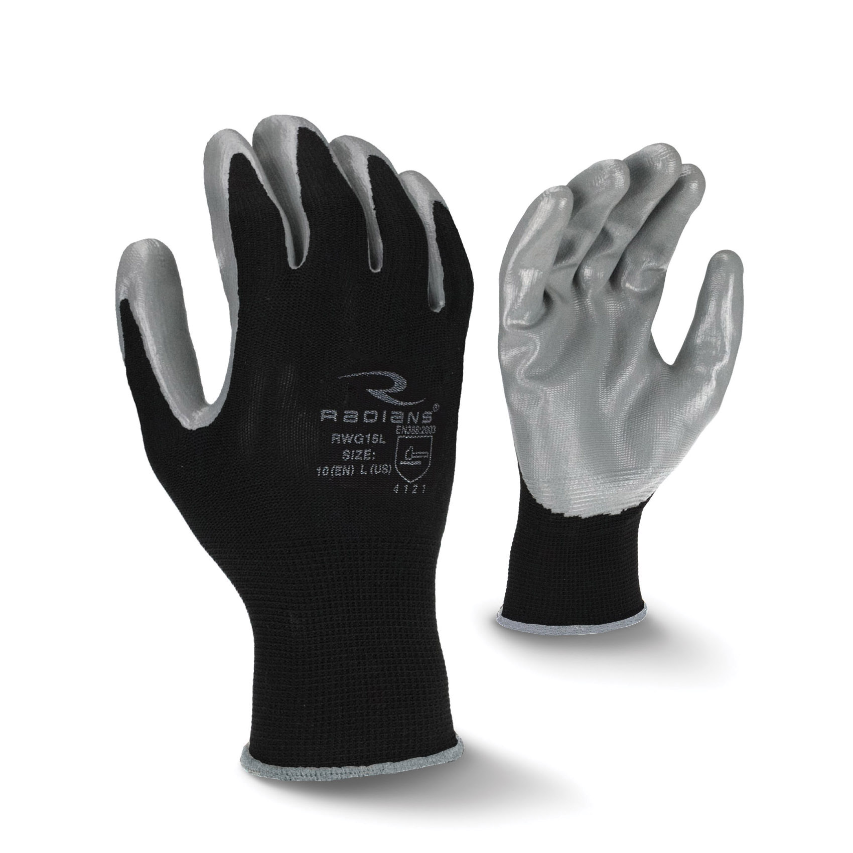 LG BLK SMOOTH NITRILE PALM COATED GLOVE