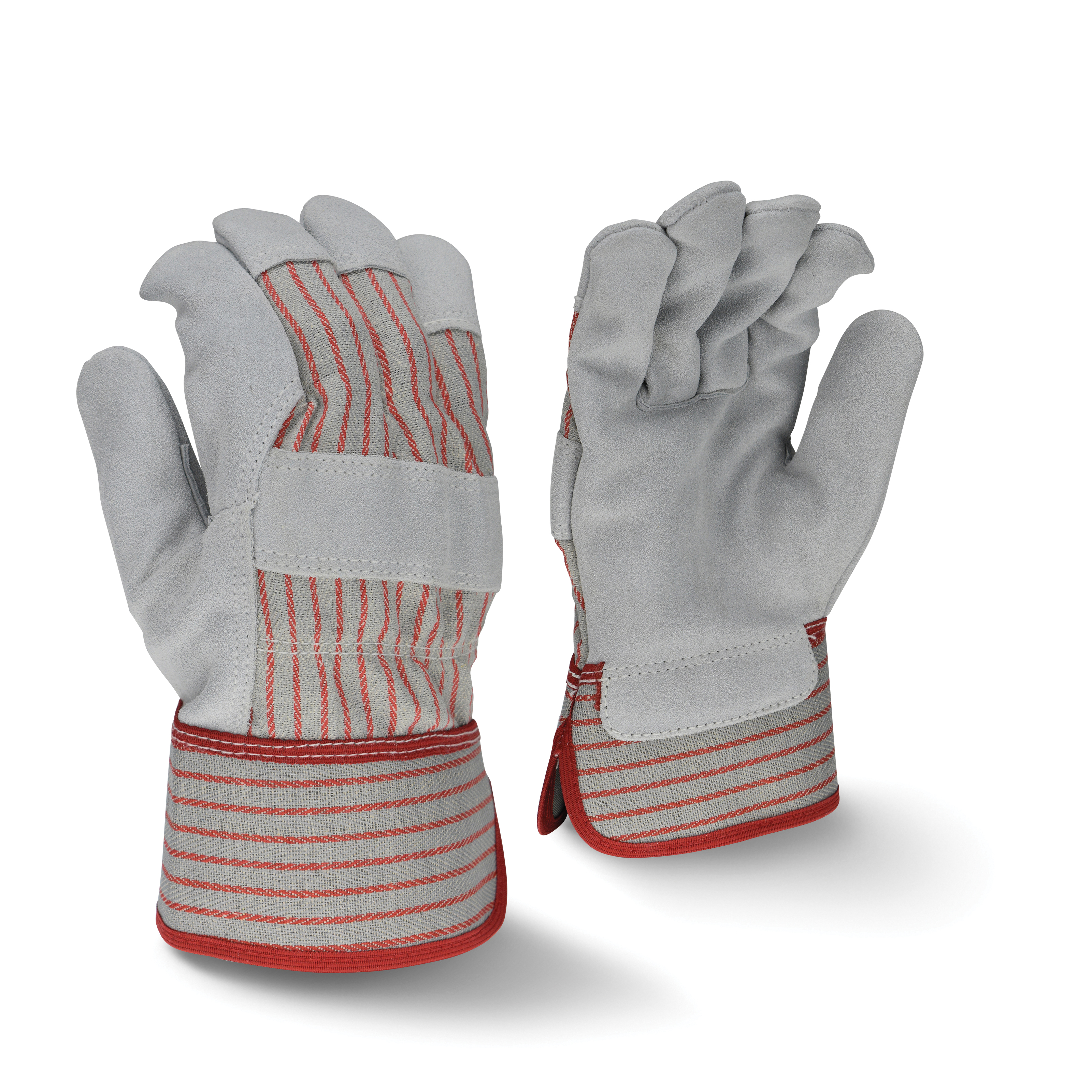 LG GRY SPLT LEATHER FLEECE LINED GLOVE