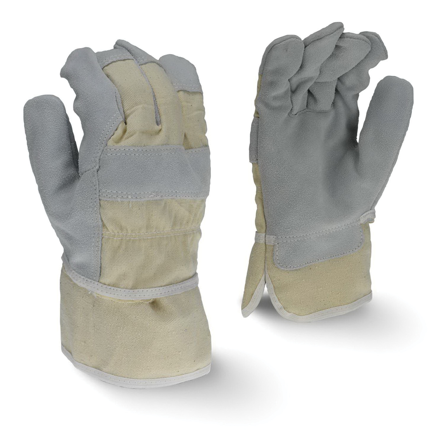 LG GRY COW REG SPLT LEATHER GLOVE