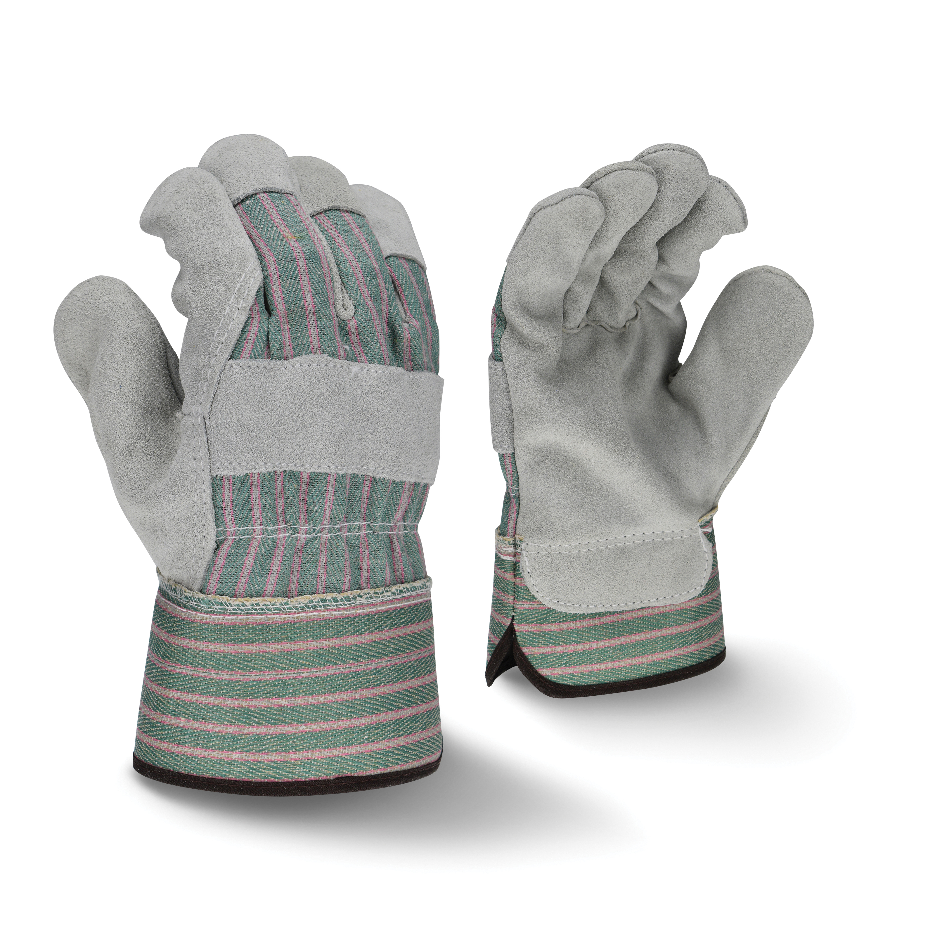 LG GRY SPLT COW LEATHER GLOVE