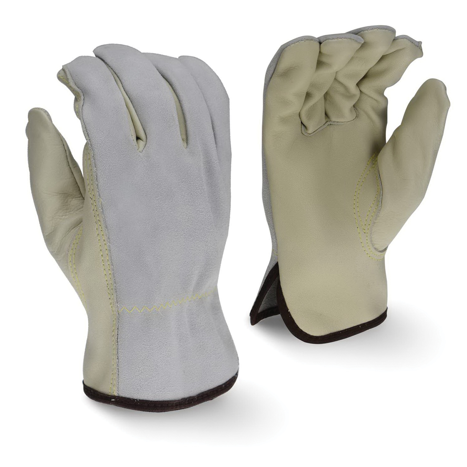 LG GRY COW LEATHER DRIVER GLOVE
