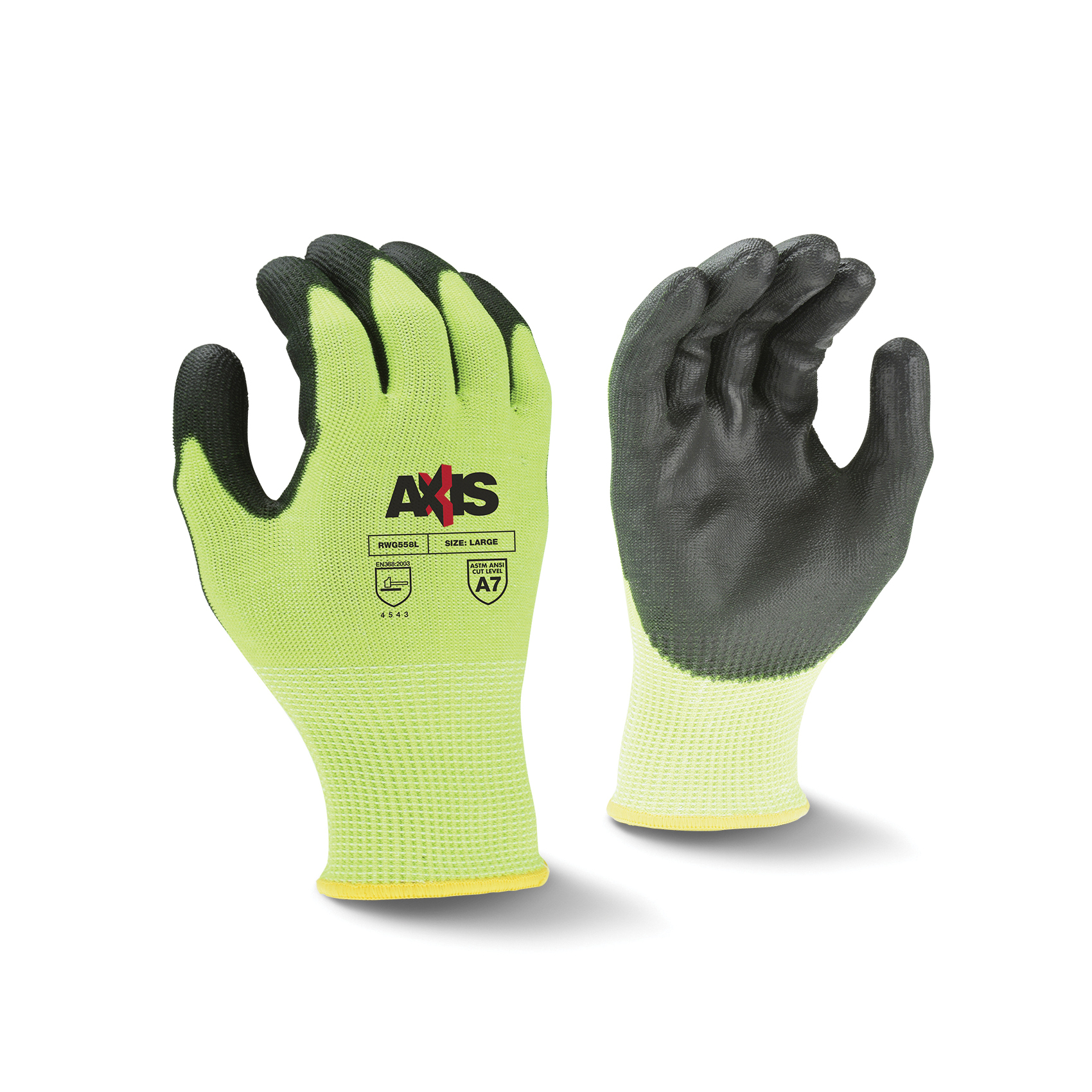 LG HI-VIS LIME HPPE/PU AXIS A8 GLOVE