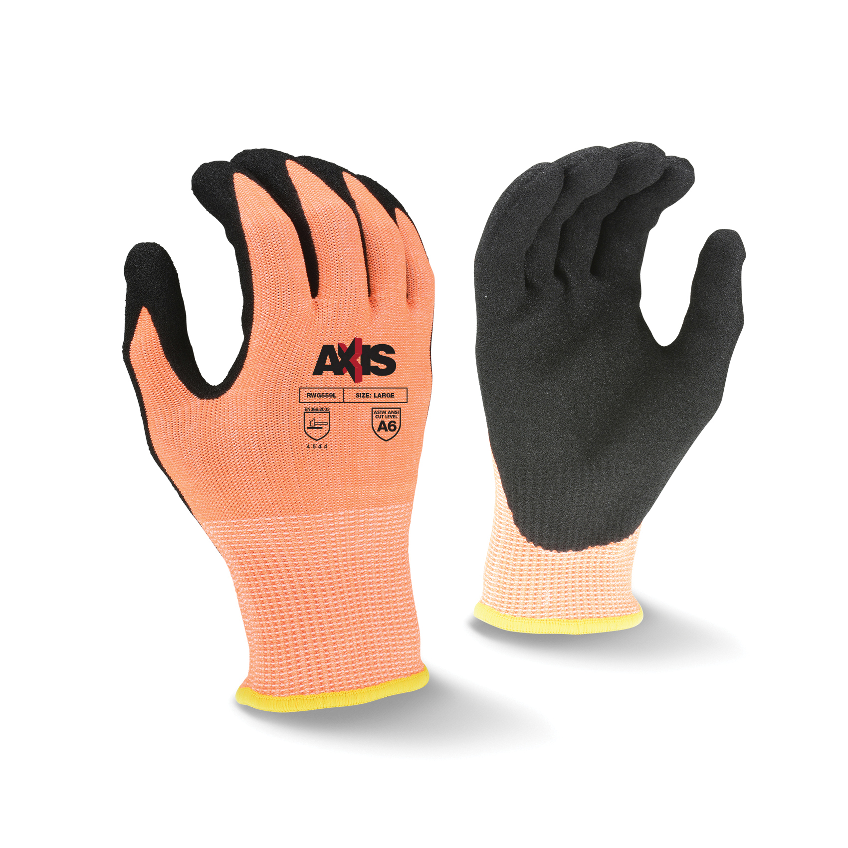 LG HI-VIS ORG A7 SANDY NITRILE GLOVE