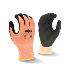 SM HI-VIS ORG HPPE/SANDY NITRILE GLOVE