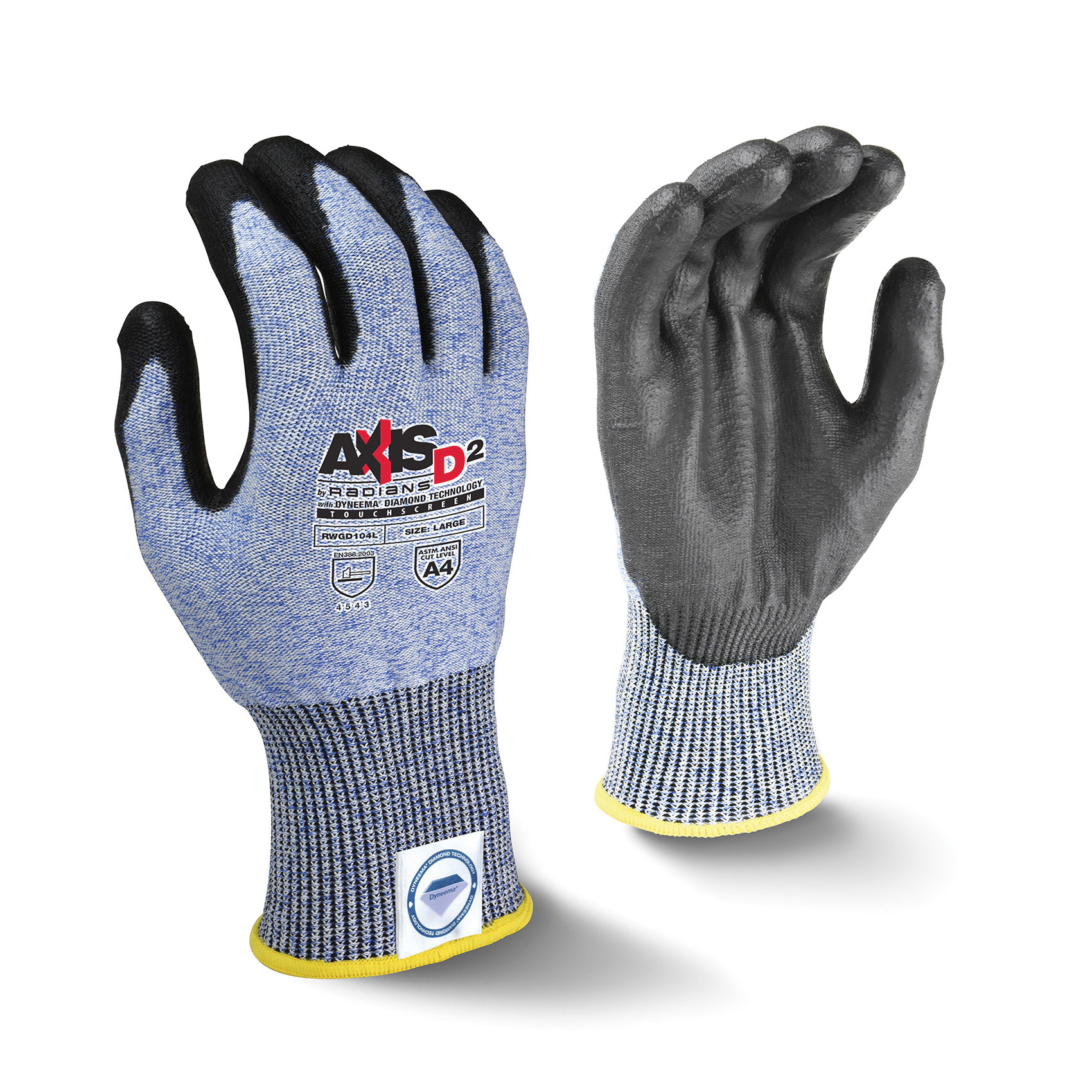 LG WHT/BL DYNEEMA/PU TOUCHSCREEN GLOVE