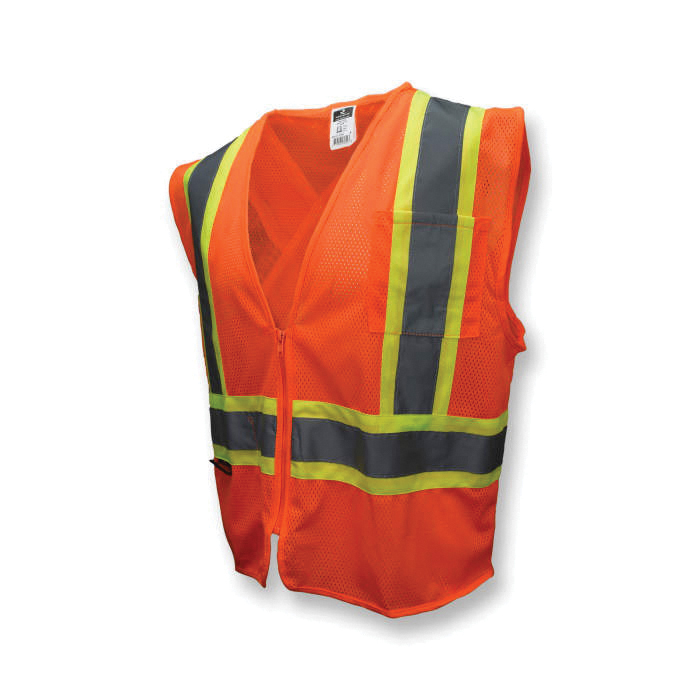 5XL ORG POLYMESH XBACK VEST w/ CONTRAST