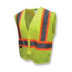 3XL GRN POLYMESH XBACK VEST w/ CONTRAST